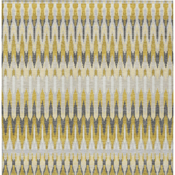 10' X 14' Gold Beige And Gray Southwestern Washable Indoor Outdoor Area Rug