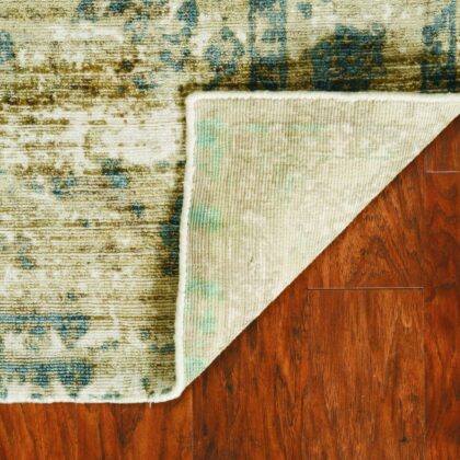3' X 5' Beige and Blue Floral Area Rug