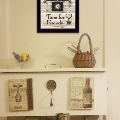 Time For Friends 3 Black Framed Print Wall Art