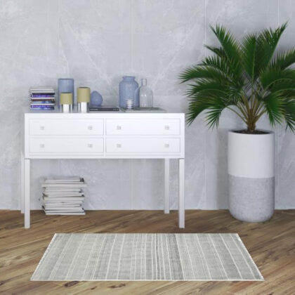 3' X 5' Charcoal Geometric Flatweave Handmade Distressed Area Rug