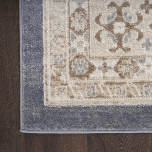 5' x 7' Blue Geometric Distressed Area Rug