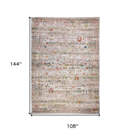 9' X 13' Gray and Brown Oriental Non Skid Area Rug
