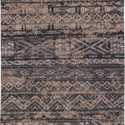 7' x 9' Gray and Beige Oriental Non Skid Area Rug