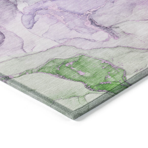 8' Runner Purple Abstract Washable Non Skid Indoor Outdoor Runner Rug