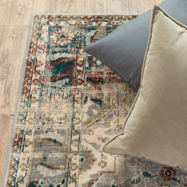 10’ X 13’ Gray And Rust Distressed Medallion Area Rug