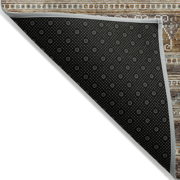 3' X 5' Chocolate And Gray Southwestern Washable Indoor Outdoor Area Rug