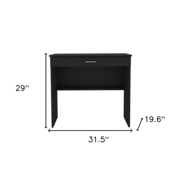32" Black Wood Computer Desk With Drawer