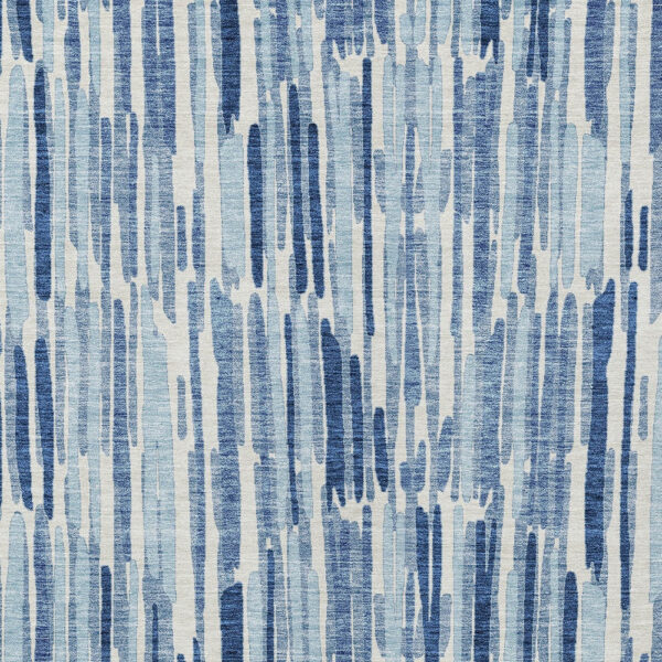 10' X 14' Navy Blue And Sky Blue Abstract Washable Indoor Outdoor Area Rug