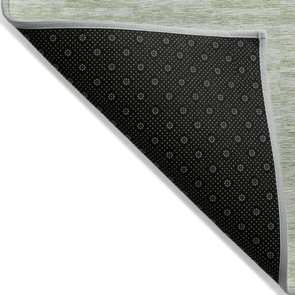 5' X 8' Sage And Green Striped Washable Indoor Outdoor Area Rug