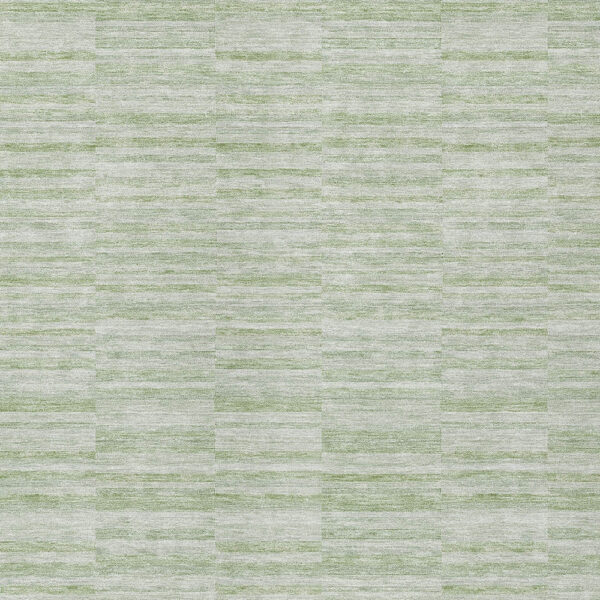 5' X 8' Sage And Green Striped Washable Indoor Outdoor Area Rug