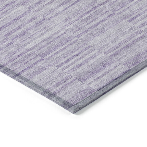 3' X 5' Plum And Purple Striped Washable Indoor Outdoor Area Rug