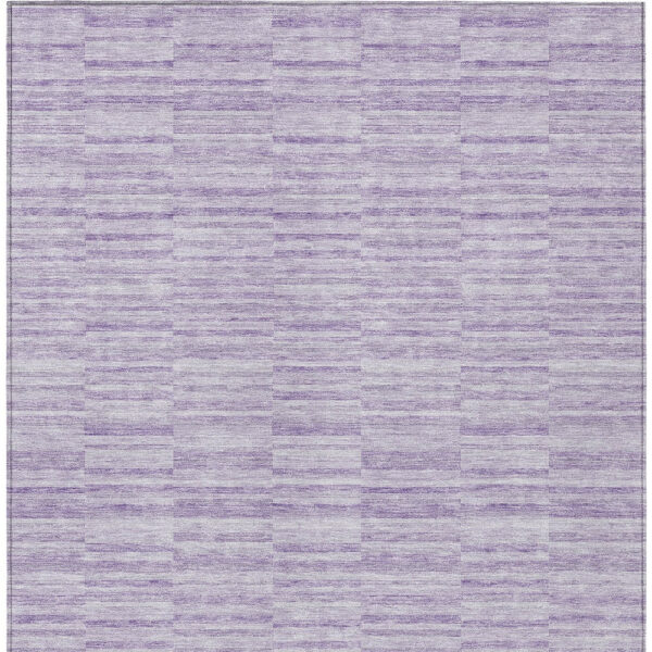 3' X 5' Plum And Purple Striped Washable Indoor Outdoor Area Rug