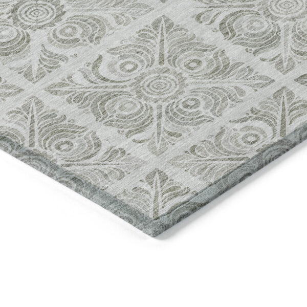 9' X 12' Taupe Beige And Tan Medallion Washable Indoor Outdoor Area Rug