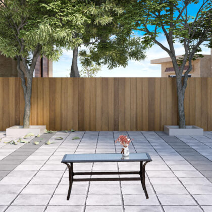21" Black Metal Outdoor Chat Table