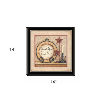 Simple Pleasures 3 Black Framed Print Wall Art