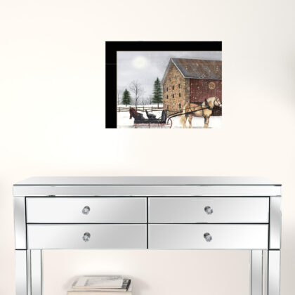 Set Of Two Sleigh Bells Ring 2 Black Framed Print Wall Art