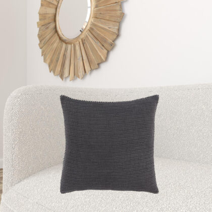 22" Charcoal Cotton Pillow