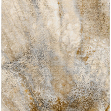 10' X 14' Brown Abstract Washable Non Skid Indoor Outdoor Area Rug