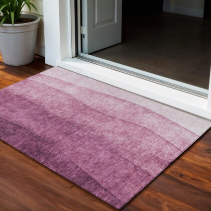 3' X 5' Merlot Blush And Pink Ombre Washable Indoor Outdoor Area Rug