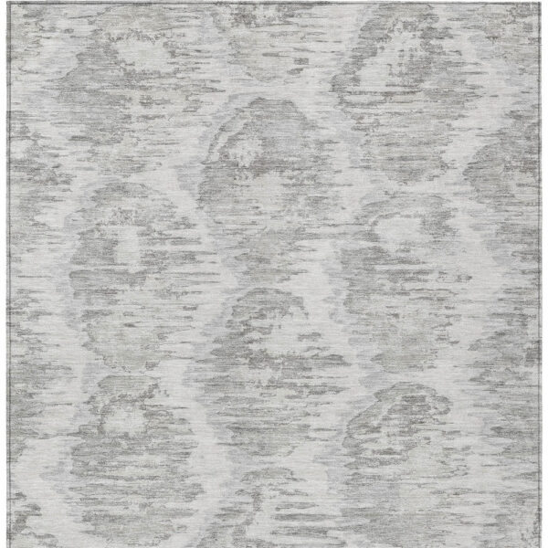 8' X 10' Ivory Silver And Taupe Abstract Washable Indoor Outdoor Area Rug