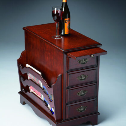 24" Dark Brown Manufactured Wood Rectangular End Table With Four Drawers