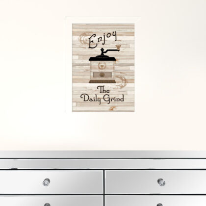 The Daily Grind 4 White Framed Print Wall Art