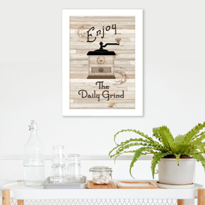 The Daily Grind 4 White Framed Print Wall Art