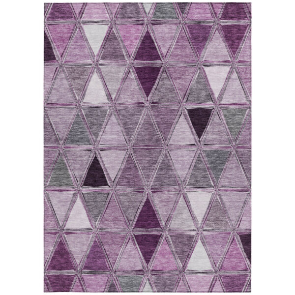 3' X 5' Merlot Purple And Lavender Geometric Washable Indoor Outdoor Area Rug