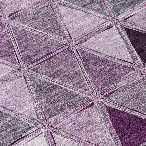 3' X 5' Merlot Purple And Lavender Geometric Washable Indoor Outdoor Area Rug