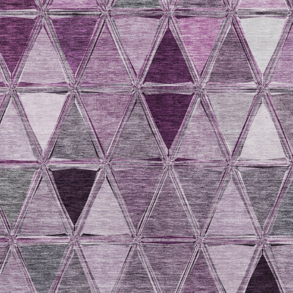 3' X 5' Merlot Purple And Lavender Geometric Washable Indoor Outdoor Area Rug