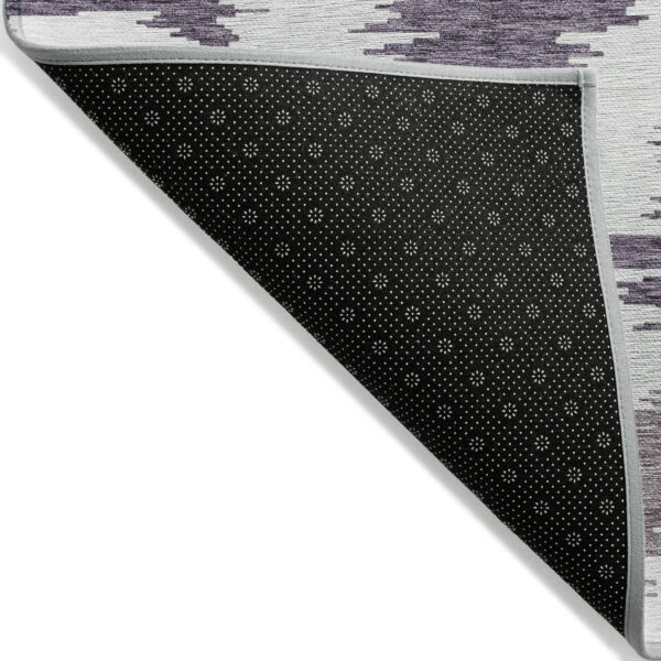 3' X 5' Purple Lavender And Ivory Abstract Washable Indoor Outdoor Area Rug