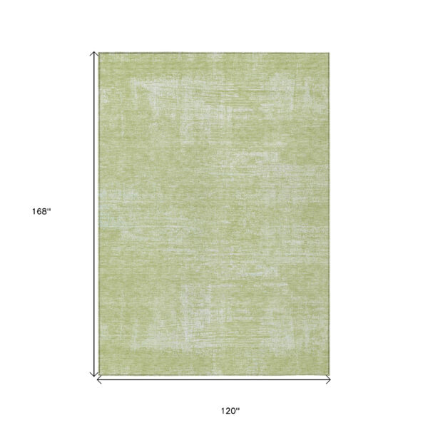 10' X 14' Sage Artichoke Green And Mint Green Abstract Washable Indoor Outdoor Area Rug