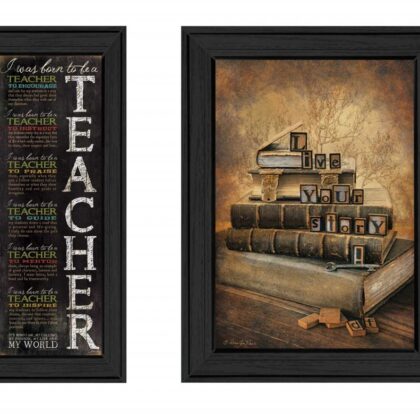 Set Of Two School Black Framed Print Wall Art