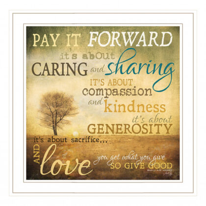 Meaning Of Pay It Forward 1 White Framed Print Wall Art