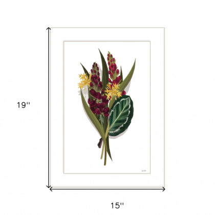 Tropical Sprig 2 White Framed Print Wall Art