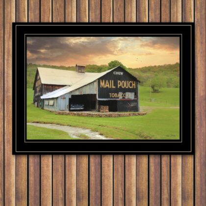 Mail Pouch Barn 5 Black Framed Print Wall Art