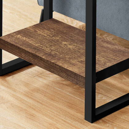 24" Black And Brown End Table With Shelf