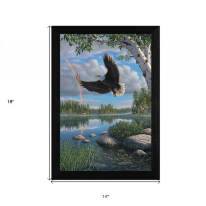 On Eagles Wings 1 Black Framed Print Wall Art