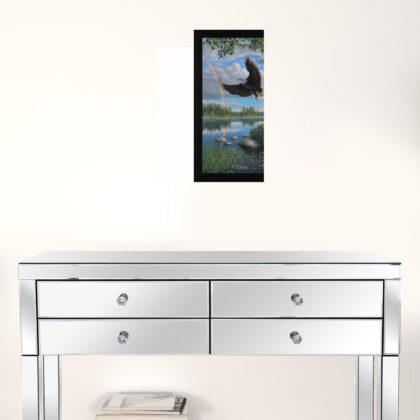 On Eagles Wings 1 Black Framed Print Wall Art