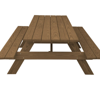 94" Wood Brown Solid Wood Outdoor Picnic Table