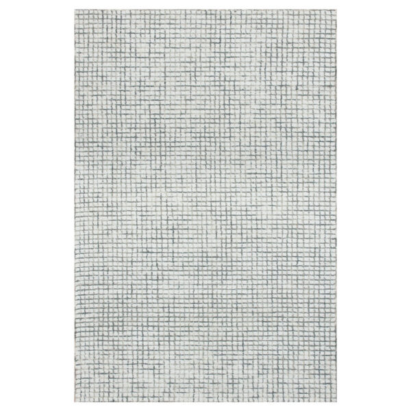 10' x 14' Gray and Ivory Wool Checkered Hand Hooked Area Rug