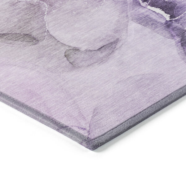 2' X 8' Purple Abstract Washable Indoor Outdoor Runner Rug