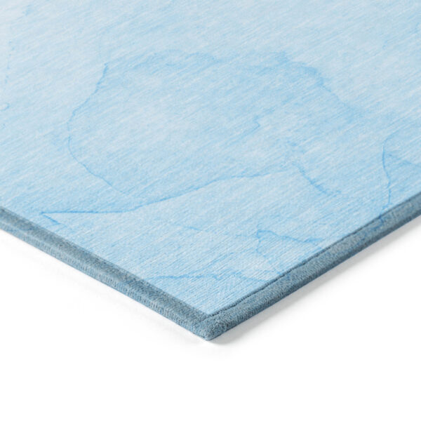 8' Runner Blue Abstract Washable Non Skid Indoor Outdoor Runner Rug