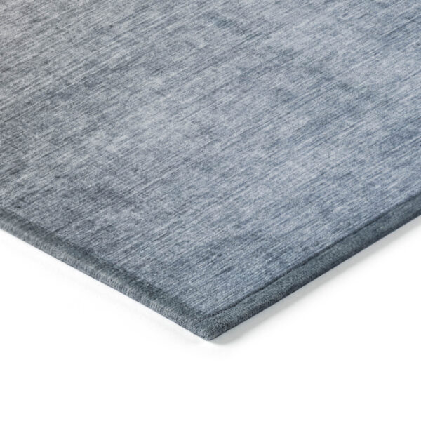 8' Runner Blue and Green Ombre Washable Non Skid Indoor Outdoor Runner Rug