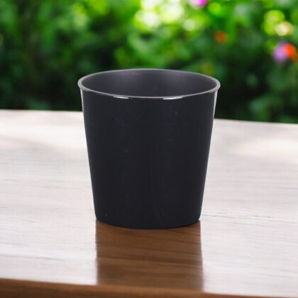 5" Black Recycled Plastic Indoor Outdoor Round Pot Planter