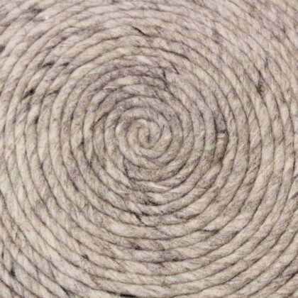 20" Gray Wool Round Ribbed Pouf Ottoman