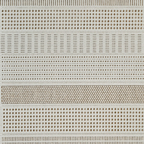4' X 6' Beige and Brown Geometric Distressed Indoor Outdoor Area Rug