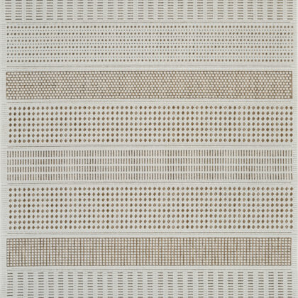 4' X 6' Beige and Brown Geometric Distressed Indoor Outdoor Area Rug