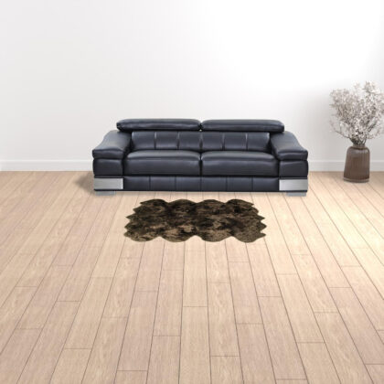6' X 6' Chocolate Wool Sheepskin Handmade Area Rug