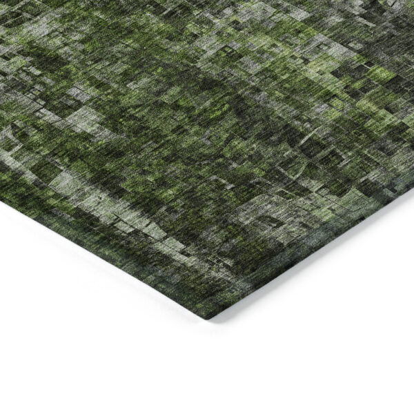 10' X 14' Green And Lime Green Abstract Washable Indoor Outdoor Area Rug